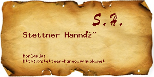 Stettner Hannó névjegykártya